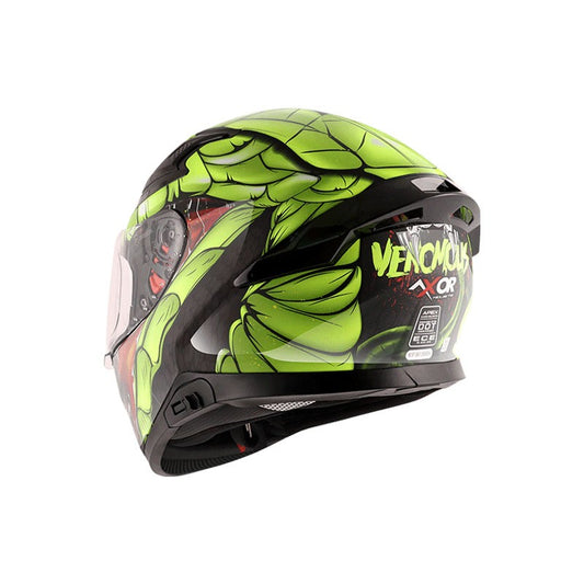 Apex Venomous D/V Gloss Helmet ( Black Neon Green) - AH Helmets