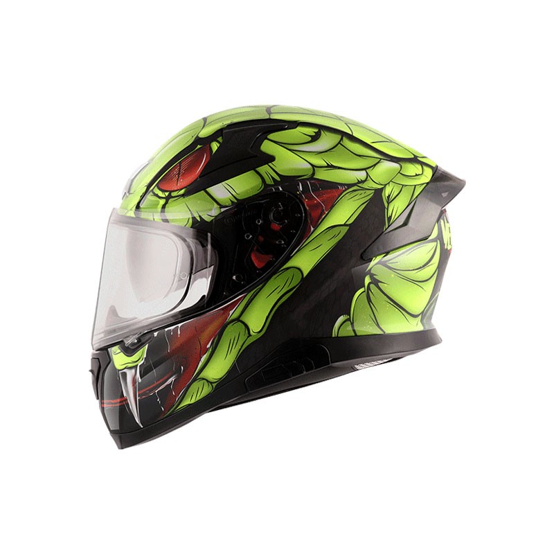 Apex Venomous D/V Gloss Helmet ( Black Neon Green) - AH Helmets