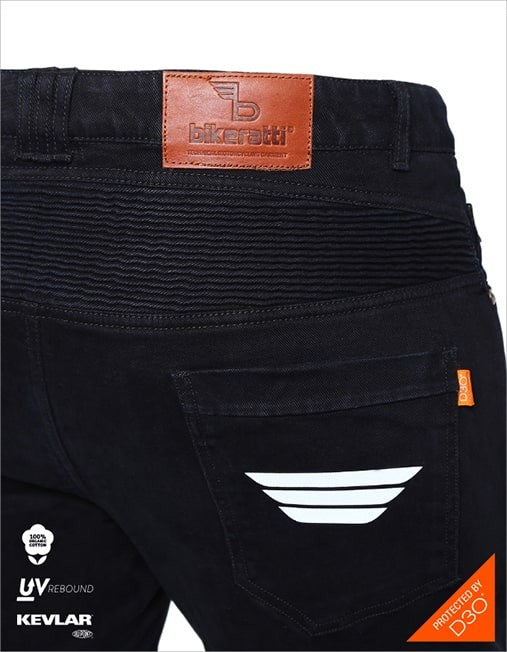 Bikeratti Raven Plus Denim Black Riding Jeans - AH Helmets