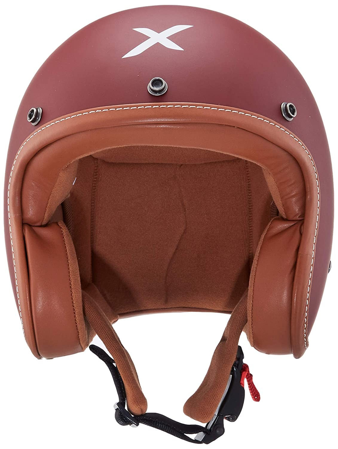 AXOR Jet Open Face Dull Chestnut Red Helmet