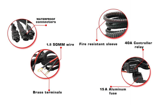 Mad Dog 2 Wh Wiring Harness Pro 15 Amp - AH Helmets