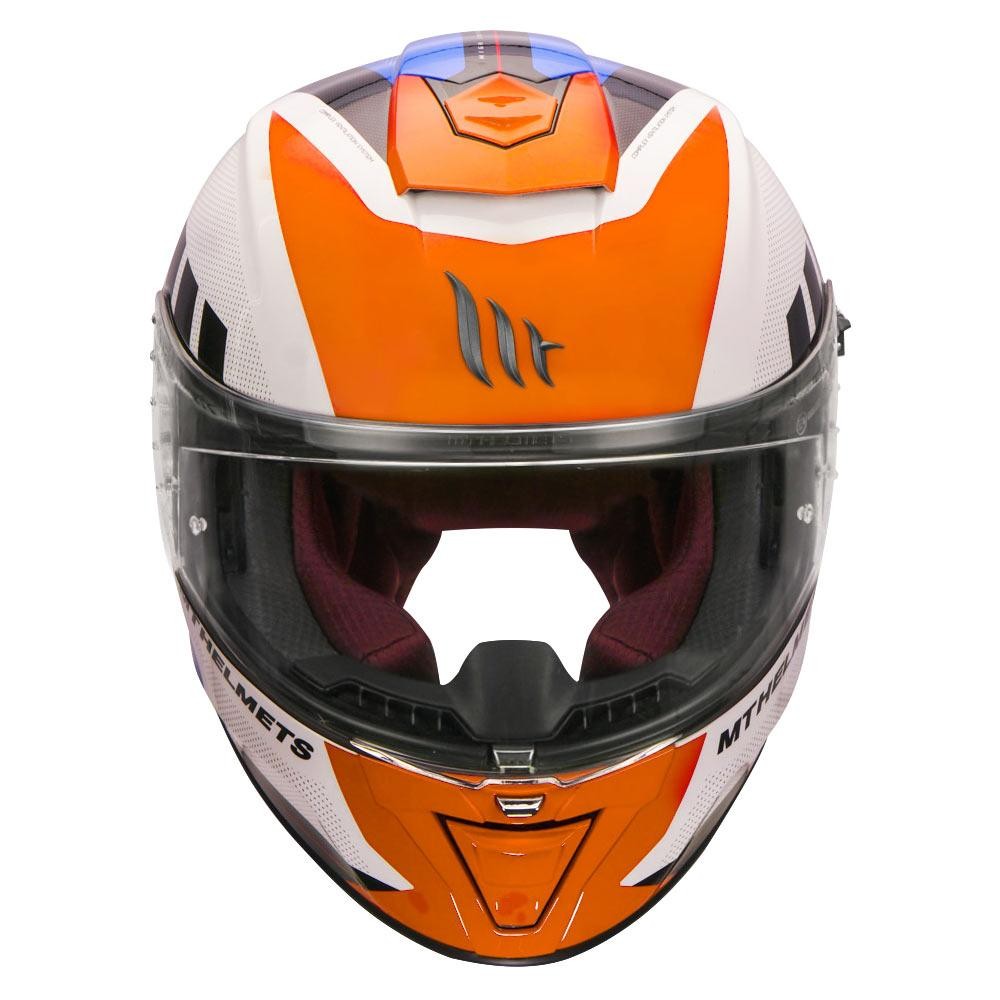 MT Blade 2sv Plus Motorcycle Gloss Fluorescent Orange Helmet - AH Helmets
