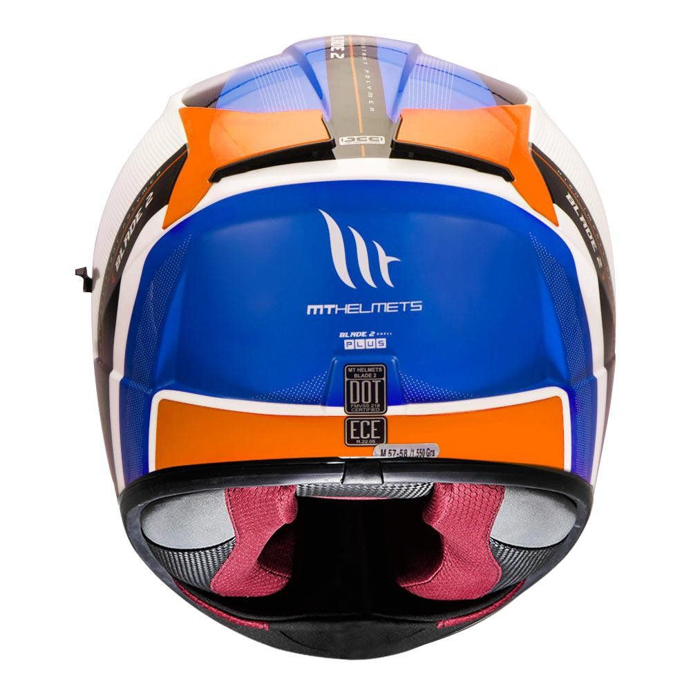 MT Blade 2sv Plus Motorcycle Gloss Fluorescent Orange Helmet - AH Helmets