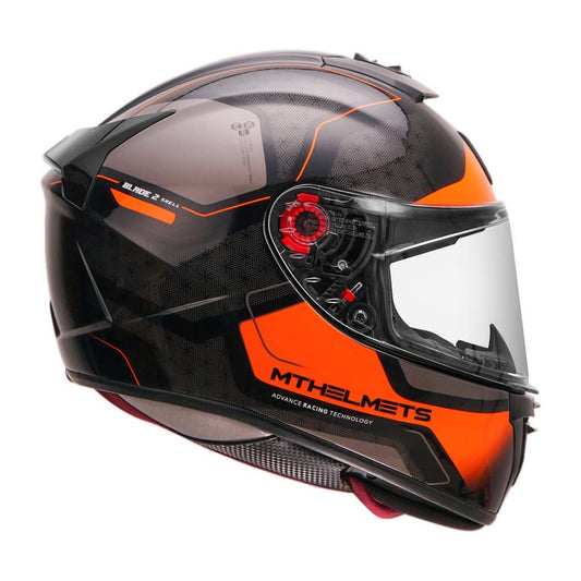MT Blade 2sv Aura Gloss Fluorescent Orange Helmet - AH Helmets