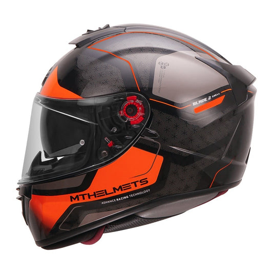 MT Blade 2sv Aura Gloss Fluorescent Orange Helmet - AH Helmets