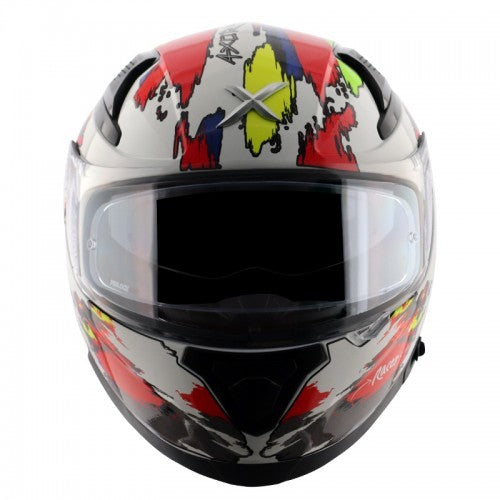 Axor Apex Racer D/V GLOSS White Neon Yellow Helmet - AH Helmets