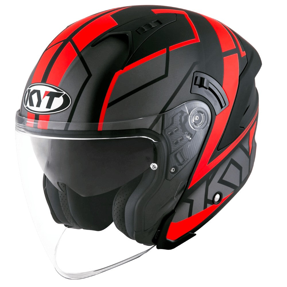 KYT NFJ Motion Matt Red Fluo Helmet