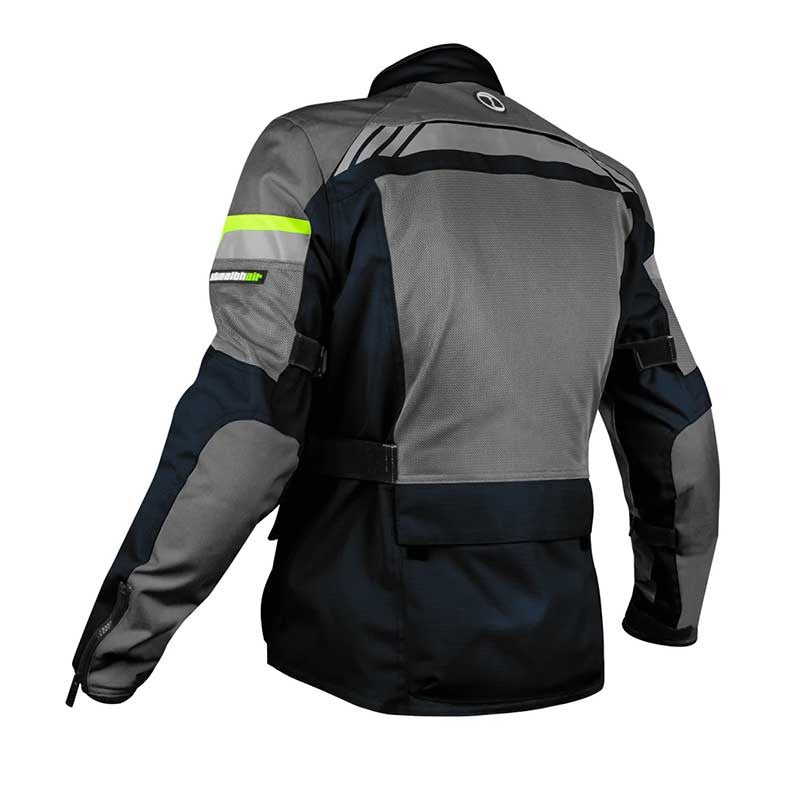 Rynox Stealth Air Pro Blue Hi-Viz Green Riding Jacket - AH Helmets