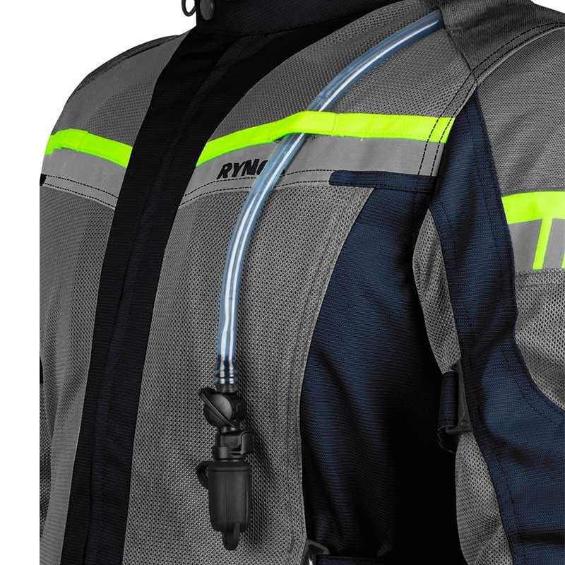 Rynox Stealth Air Pro Blue Hi-Viz Green Riding Jacket - AH Helmets