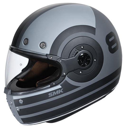 SMK Retro Ranko Matt Black & Grey Helmet MA626