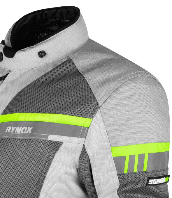 Rynox Stealth Air Pro Grey Hi-Viz Green Riding Jacket