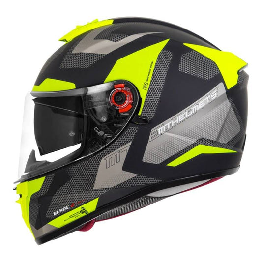 MT Blade 2sv Finish Line Matt Yellow Helmet - AH Helmets