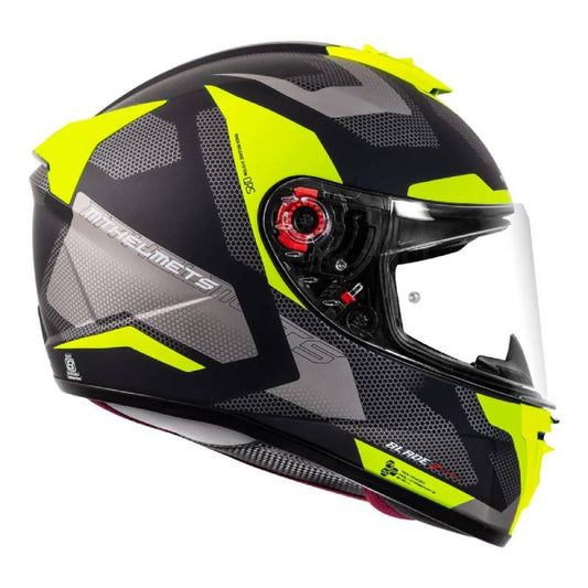 MT Blade 2sv Finish Line Matt Yellow Helmet - AH Helmets