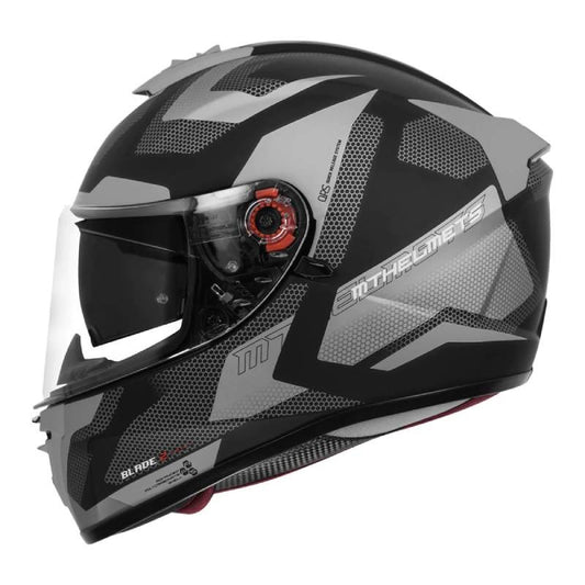 MT Blade 2sv Finish Line Matt Grey Helmet - AH Helmets