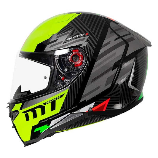 MT Revenge 2 Brush Gloss Fluorescent Yellow Helmet - AH Helmets