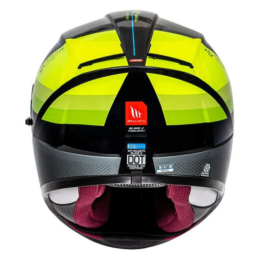 MT Blade 2SV Frequency Gloss Fluorescent Yellow Helmet - AH Helmets