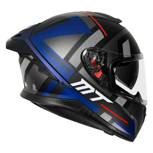 MT Thunder3 Pro Pulsion Matt Blue & Grey Helmet - AH Helmets
