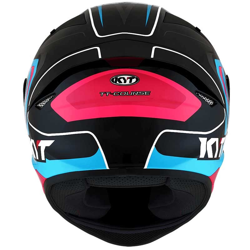 KYT TT Course Overtech Black Blue Pink Helmet - AH Helmets