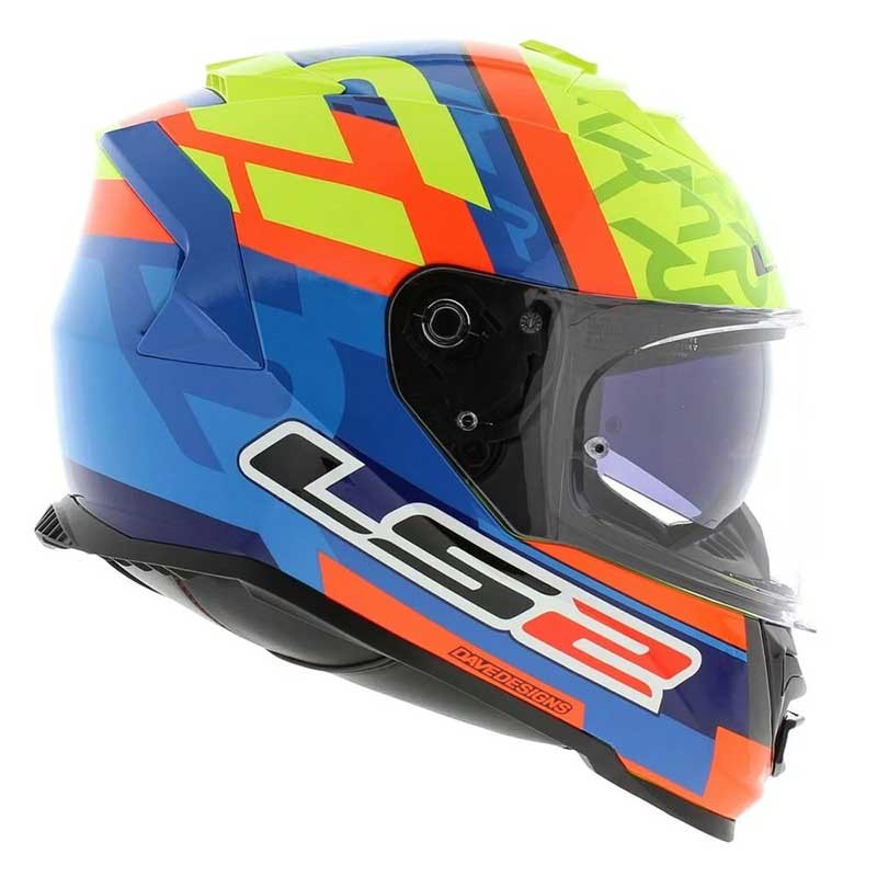 LS2 FF800 Storm II Salvador Replica Gloss Blue HI Viz Yellow Helmet-06(D-Ring)