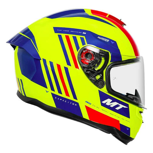 MT Hummer Capacitor Gloss Fluorescent Yellow Helmet - AH Helmets