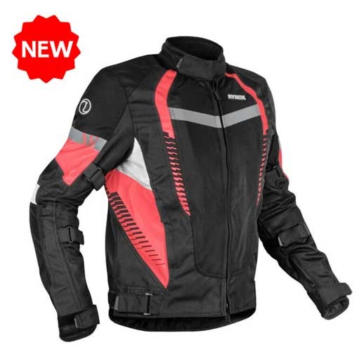 Rynox New Tornado Pro 4 Jacket ( Black Red ) - AH Helmets