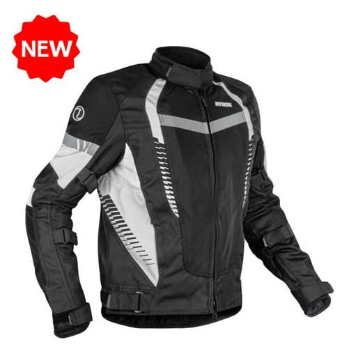 Rynox New Tornado Pro 4 Jacket (Black White) - AH Helmets