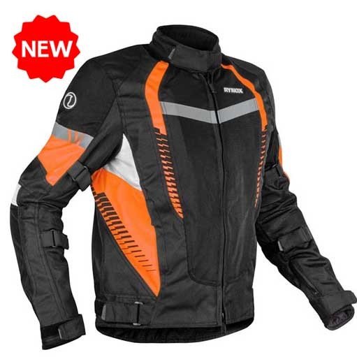 Rynox New Tornado Pro 4 Jacket ( Black Orange ) - AH Helmets
