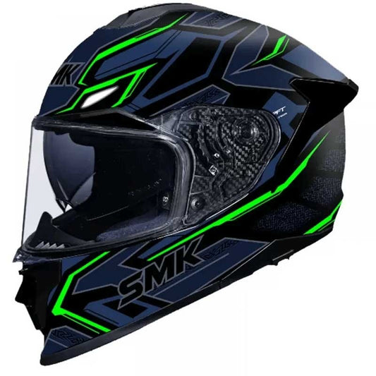 SMK Titan Panther Gloss Grey Neon (GL258) Helmet - AH Helmets