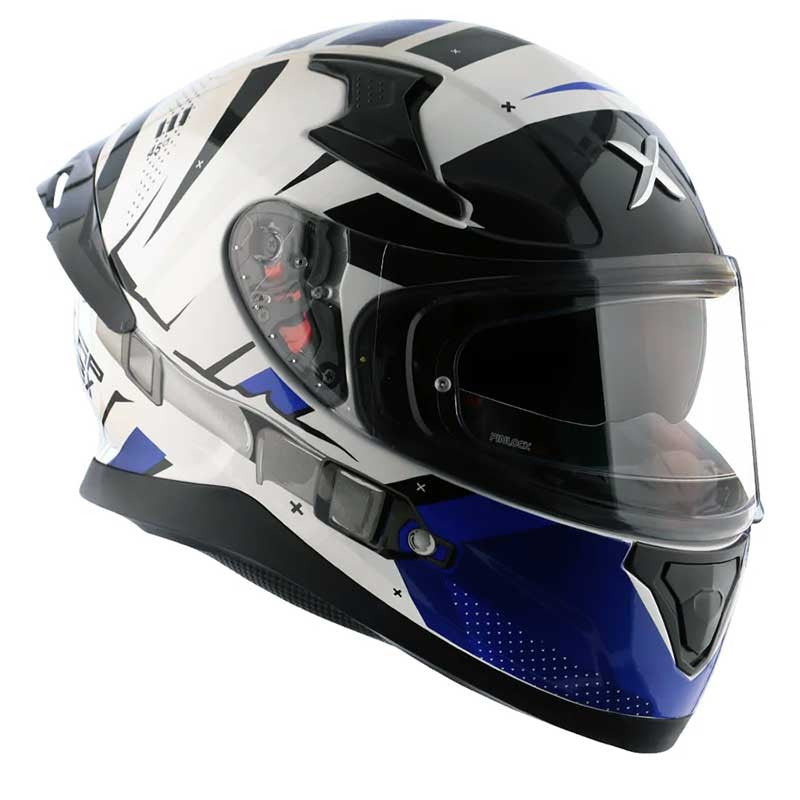 Axor Apex Turbine Hex 2 Blue White Helmet - AH Helmets