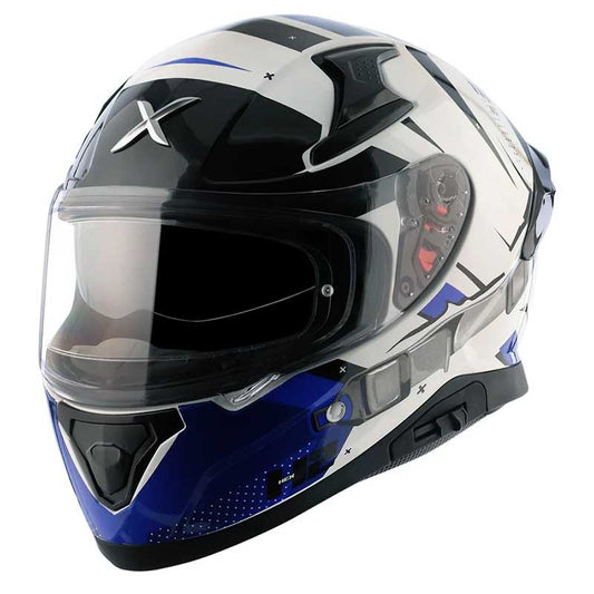 Axor Apex Turbine Hex 2 Blue White Helmet - AH Helmets