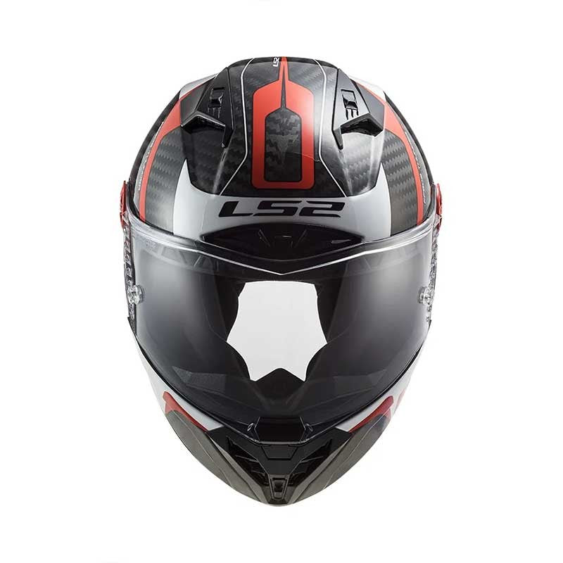 LS2 FF805 THUNDER Carbon Racing 1 Gloss Red White Helmet - AH Helmets