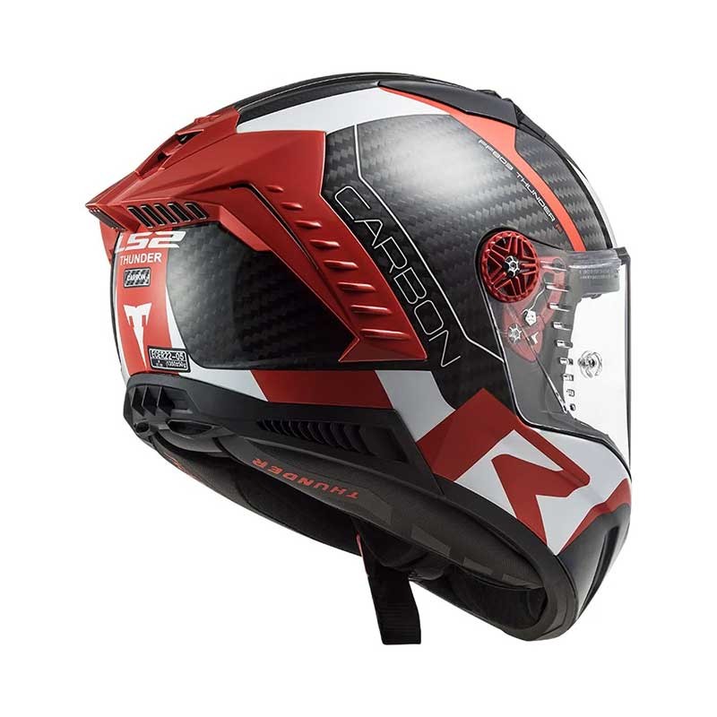LS2 FF805 THUNDER Carbon Racing 1 Gloss Red White Helmet - AH Helmets