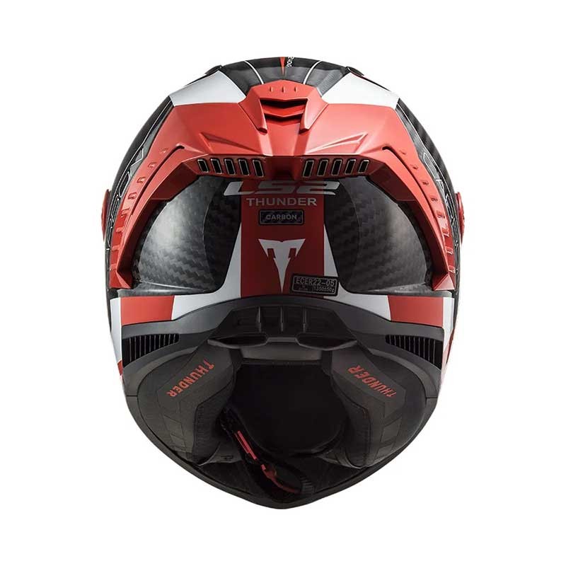 LS2 FF805 THUNDER Carbon Racing 1 Gloss Red White Helmet - AH Helmets