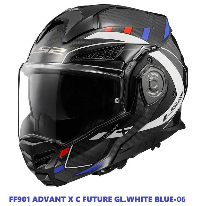 LS2 FF901 Advant XC Future Gloss Blue White Carbon Helmet – AH Helmets