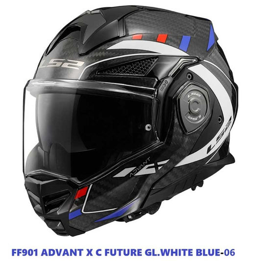 LS2 FF901 Advant XC Future GL White Blue Red Carbon Helmets - AH Helmets