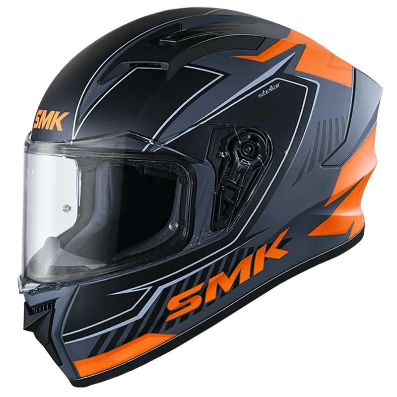 SMK Stellar Sports Adox Gloss Grey Orange Black (GL672) Helmet