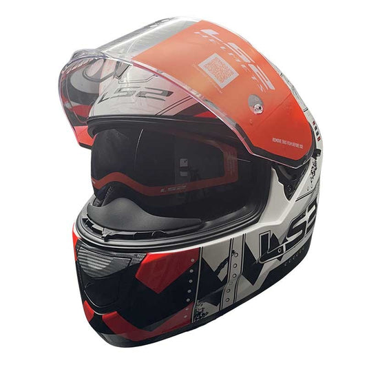 LS2 FF320 Stream Evo Max Gloss White Red D-Ring - AH Helmets