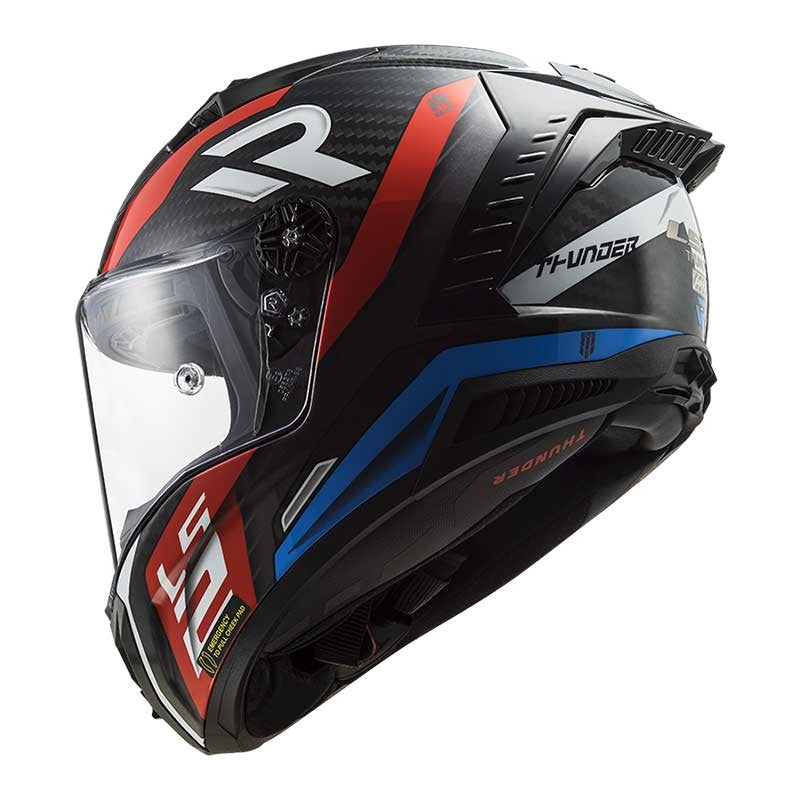 LS2 FF805 Thunder Plus Carbon Supra Gloss Black Red Blue Helmet - 06 - AH Helmets