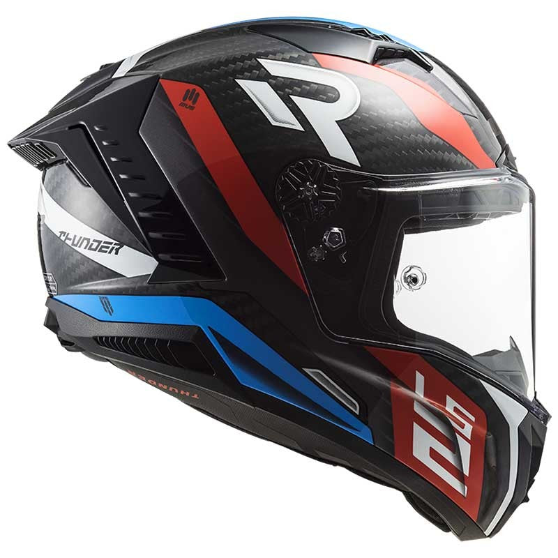 LS2 FF805 Thunder Plus Carbon Supra Gloss Black Red Blue Helmet - 06 - AH Helmets
