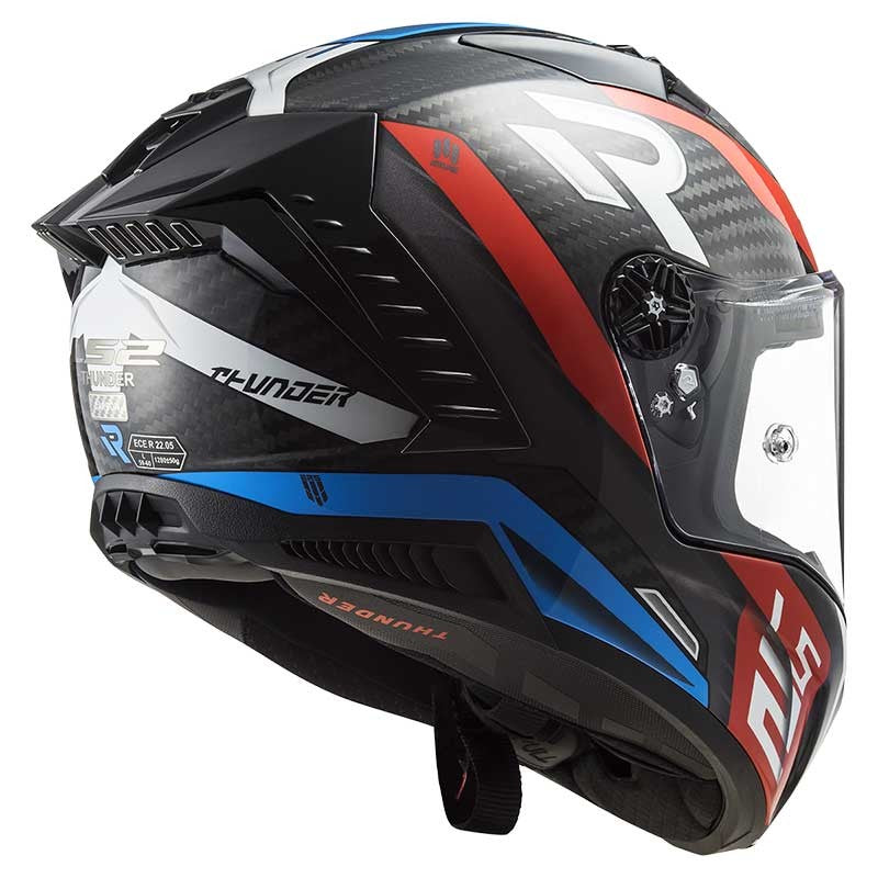 LS2 FF805 Thunder Plus Carbon Supra Gloss Black Red Blue Helmet - 06 - AH Helmets