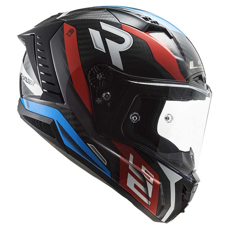 LS2 FF805 Thunder Plus Carbon Supra Gloss Black Red Blue Helmet - 06 - AH Helmets