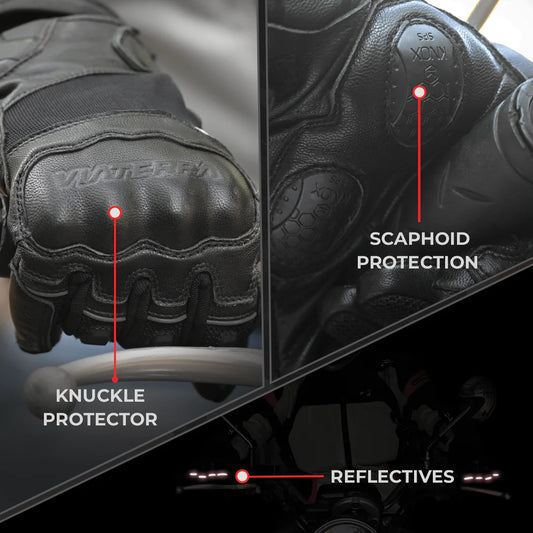 ViaTerra Holeshot – Black Riding Gloves - AH Helmets