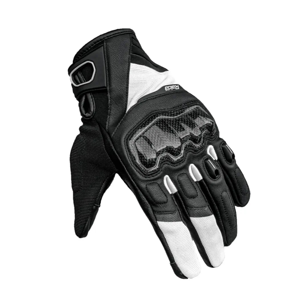 Raida Carbonite Gloves | White - AH Helmets