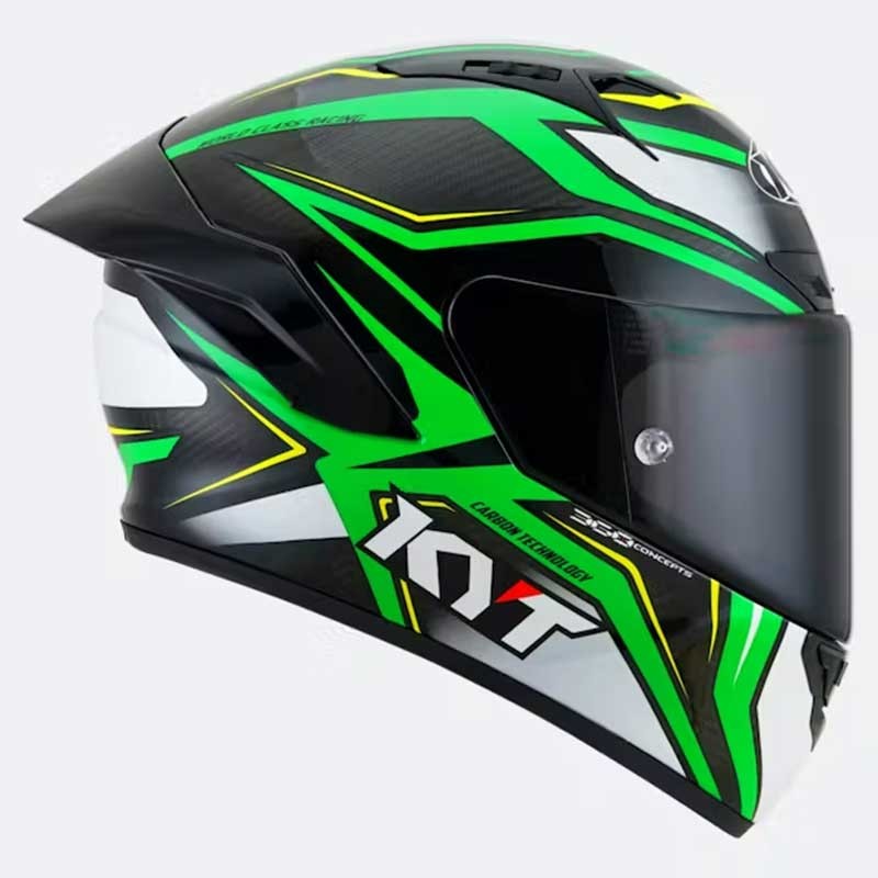 KYT NZ-Race Carbon Stride Full Face Helmet Green Fluo