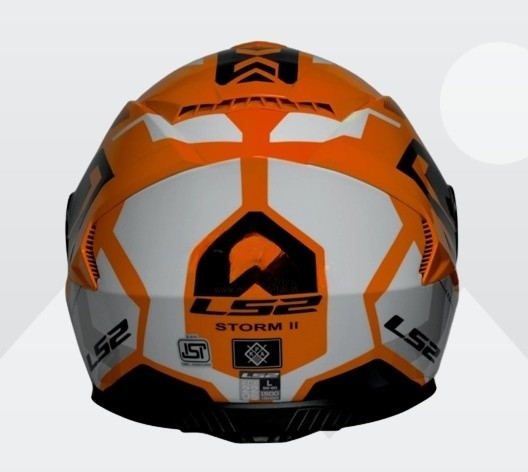 LS2 FF800 Storm II Kronos Gloss Orange White Black Helmet (D Ring) - AH Helmets