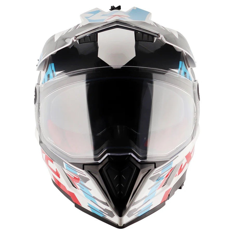 Axor X-Cross X1 Dual Visor Gloss White Red Helmet - AH Helmets
