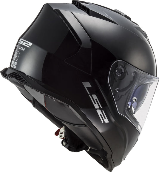 LS2 FF800 Storm II Solid Gloss Black Helmet With D-ring - AH Helmets