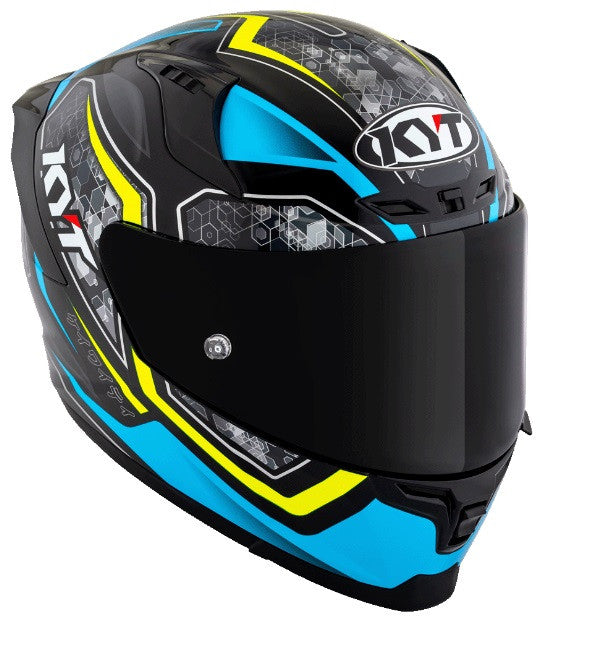 KYT Striker 2V #01 Gloss Black Blue Helmet - AH Helmets
