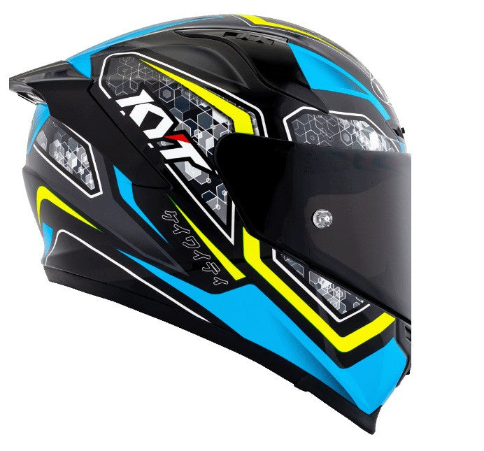 KYT Striker 2V #01 Gloss Black Blue Helmet - AH Helmets