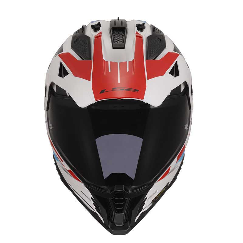 LS2 MX436 Pioneer II Namib Gloss White Orange Helmet - 06